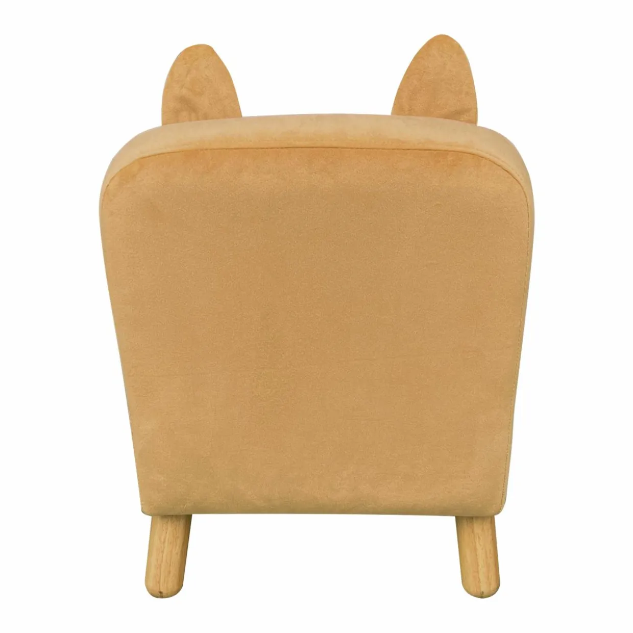 Fauteuil velours enfant (H50 cm) Hippo Jaune ocre
