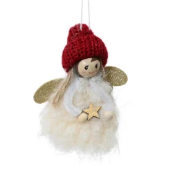 Fée de Noël à suspendre (H9 cm) Princesse Blanche