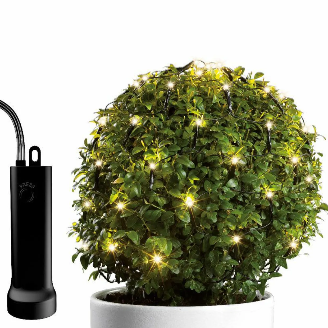 Filet lumineux à piles D50 cm 84 LED Durawise Blanc chaud