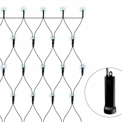 Filet lumineux à piles 1,80 m 192 LED Durawise Blanc froid