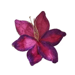 Fleur décorative en polyester (D23 cm) Amaryllis en velours Pourpre