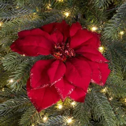Fleur décorative sur pince (D24 cm) Bella Rouge