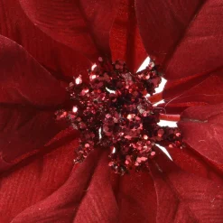 Fleur décorative sur pince (D24 cm) Bella Rouge