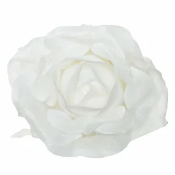 Fleur de Noël avec crochet (D28 cm) Rosine Blanc