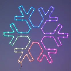 Flocon de neige lumineux néon 96 LED H43 cm Multicolore