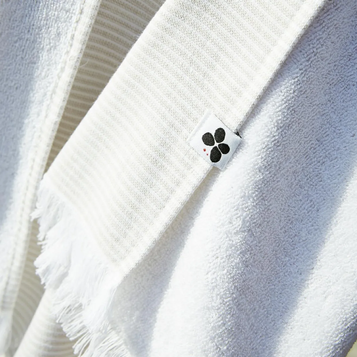 Fouta coton et éponge (95 x 180 cm) Naël Beige sable