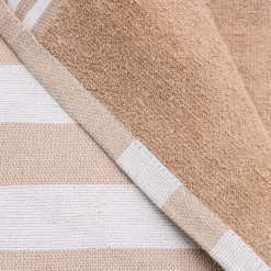 Fouta coton recyclé doublé éponge (100 x 200 cm) Coralia Beige