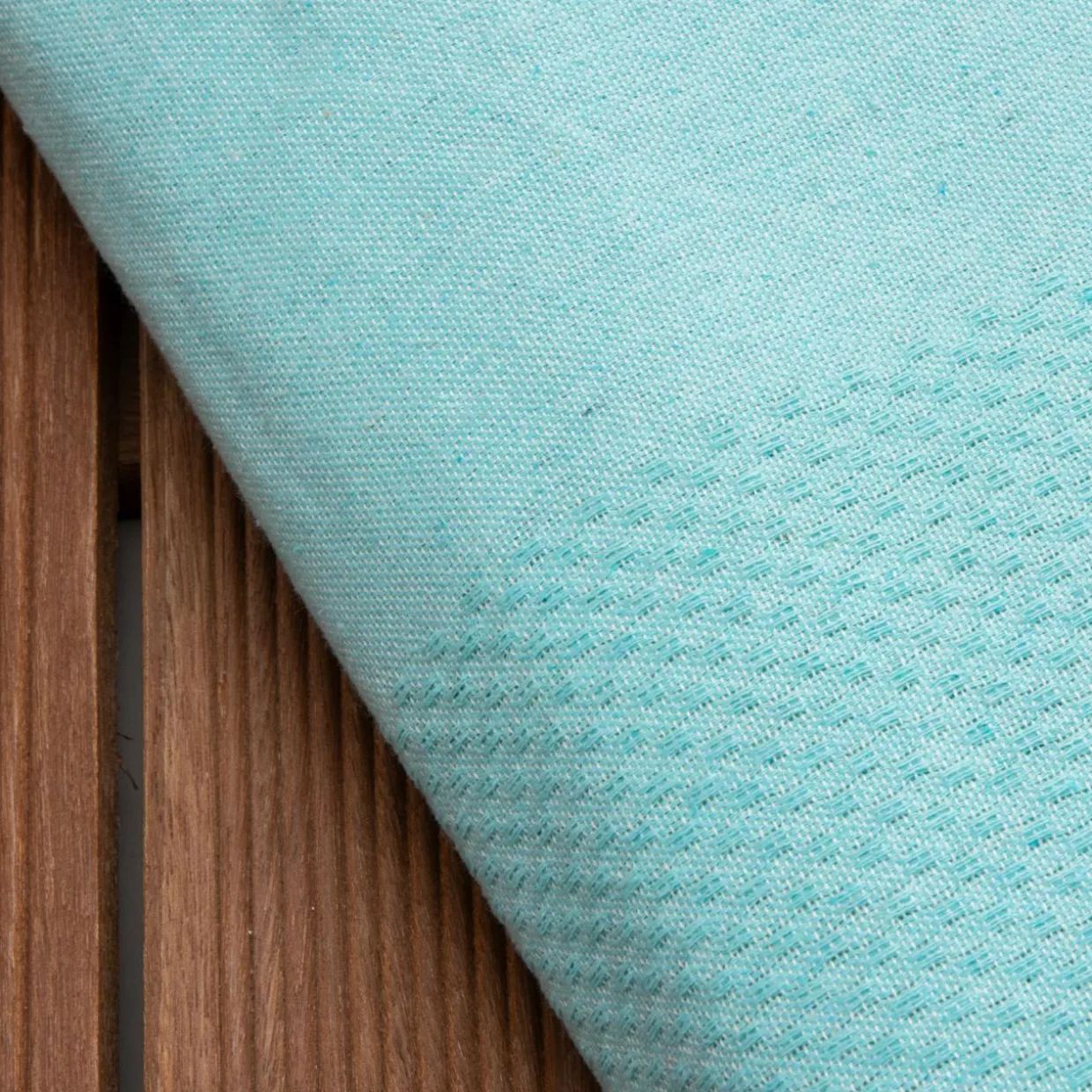 Fouta coton recyclé (200 x 200 cm) Ecume Bleu turquoise