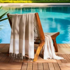 Fouta coton recyclé (100 x 200 cm) Océane Beige