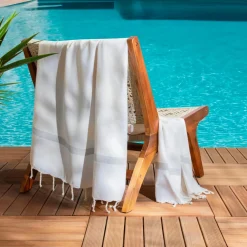 Fouta coton recyclé (100 x 200 cm) Selma Blanche