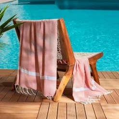 Fouta coton recyclé (100 x 200 cm) Selma Corail