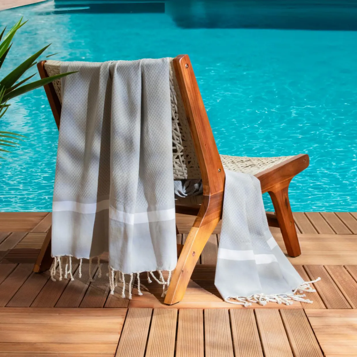 Fouta coton recyclé (100 x 200 cm) Selma Grise