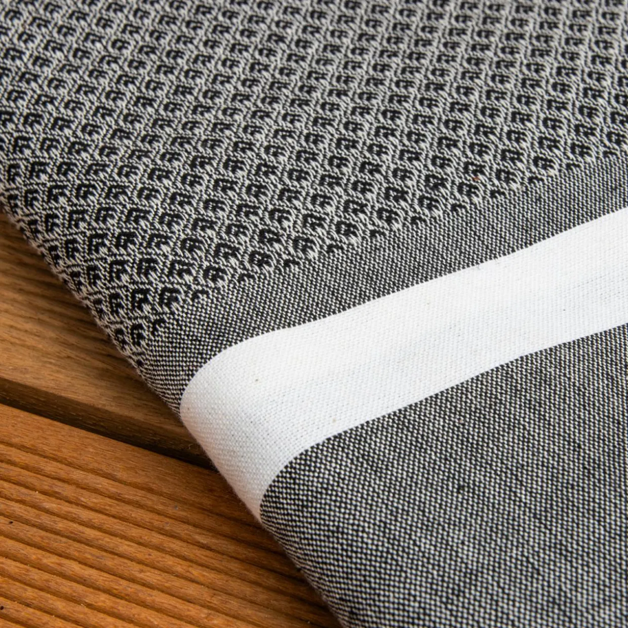 Fouta coton recyclé (100 x 200 cm) Selma Noire