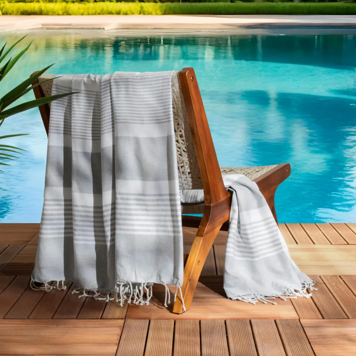Fouta coton recyclé (200 x 200 cm) Summer Grise