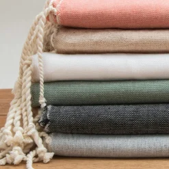 Fouta coton recyclé (100 x 200 cm) Sunshine Corail