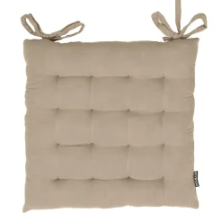 Galette de chaise carrée gaze de coton (40 x 40 cm) Gaïa Ficelle