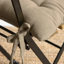 Galette de chaise carrée gaze de coton (40 x 40 cm) Gaïa Ficelle