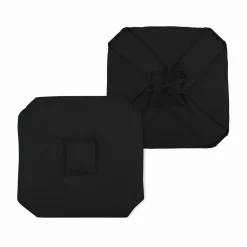Galette de chaise carrée à rabats (40 x 40 cm) Béa Noire