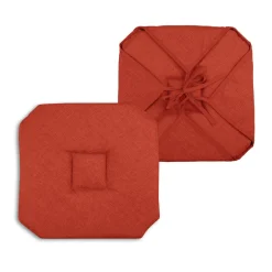 Galette de chaise carrée à rabats (40 x 40 cm) Béa Terracotta