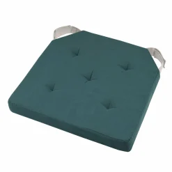 Galette de chaise carrée scratch (38 x 38 cm) Duo Bleu vert