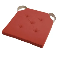 Galette de chaise carrée scratch (38 x 38 cm) Duo Terracotta