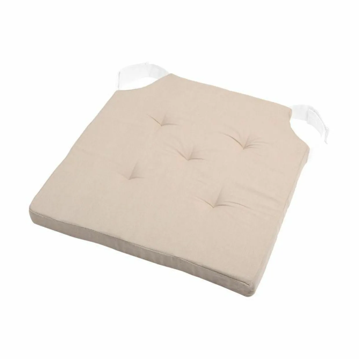 Galette de chaise carrée scratch (38 x 38 cm) Duo Beige