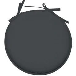 Galette de chaise ronde (40 cm) Nelson Gris anthracite