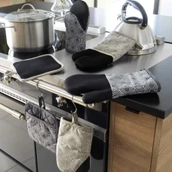 Gant de cuisine ambidextre coton (30x18 cm) Alveis Gris anthracite