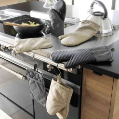 Gant de cuisine ambidextre coton (30x18 cm) Adam Gris anthracite