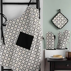 Gant de cuisine ambidextre en coton (30 x 18 cm) Solaris Noir