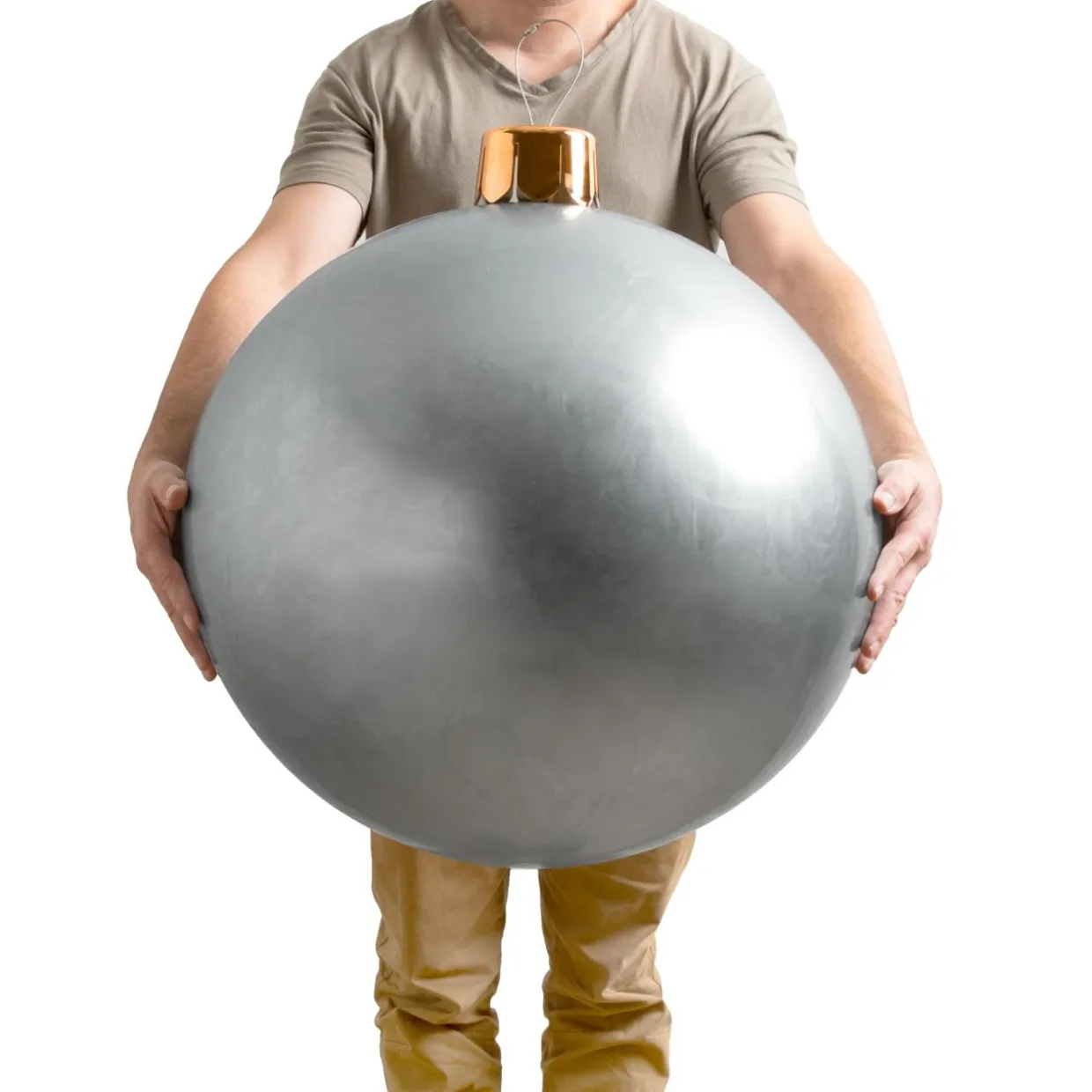Grande boule de Noël gonflable (D65 cm) Argent