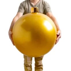 Grande boule de Noël gonflable (D65 cm) Or