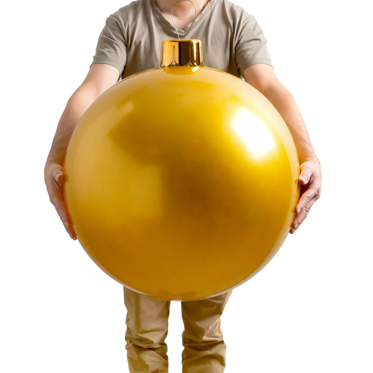 Grande boule de Noël gonflable (D65 cm) Or