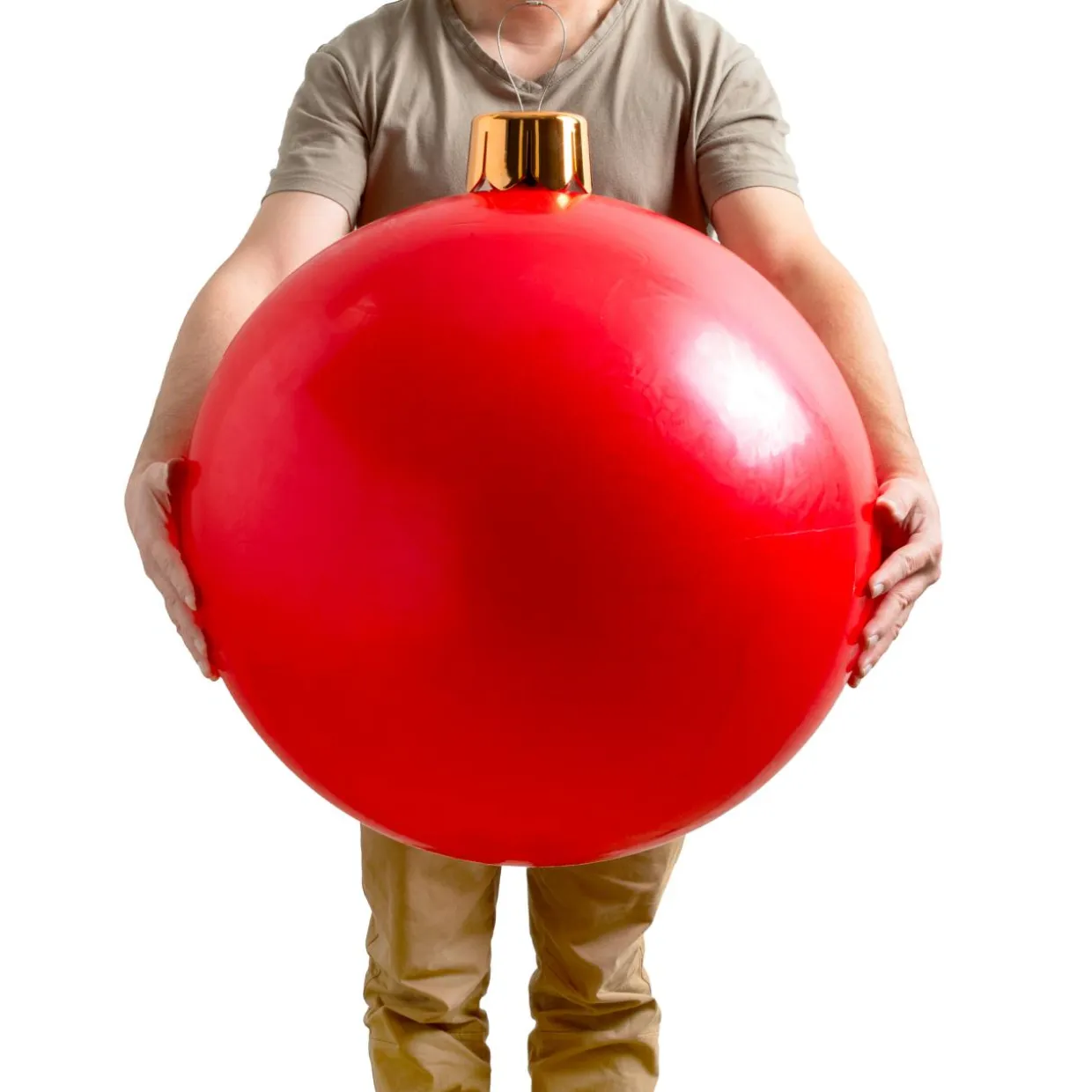 Grande boule de Noël gonflable (D65 cm) Rouge
