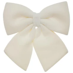 Grand nœud de Noël en laine (H43 cm) Prestige Blanc