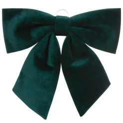 Grand nœud de Noël (H35 cm) Prestige velours Vert sapin