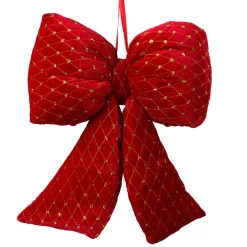Grand nœud en velours (H37 cm) Courchevel pailleté Rouge
