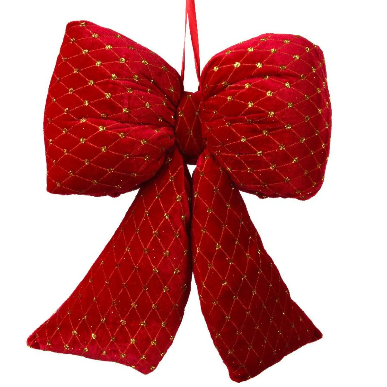 Grand nœud en velours (H37 cm) Courchevel pailleté Rouge