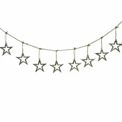 Guirlande déco en métal (1 m) Farandole d'étoiles Argent