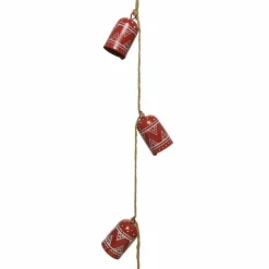 Guirlande déco (1,10 m ) Cloches de Noël Rouge