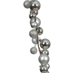 Guirlande de Noël (180 cm) Boules de Noël Argent