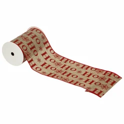 Guirlande de Noël tissu (5 m ) Hohoho Rouge et doré