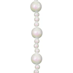 Guirlande de perles en mousse (180 cm) Noël Blanc pailleté