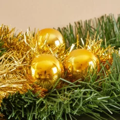 Guirlande de sapin fine (270 cm) Festivités de Noël Or