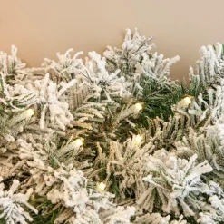 Guirlande de sapin lumineuse (300 cm - D25) Royal Vert enneigé et Blanc chaud