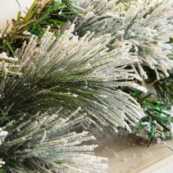 Guirlande de sapin lumineuse (300 cm - D25) Edmonton Vert enneigé et blanc chaud