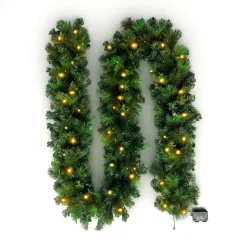 Guirlande de sapin lumineuse (300 cm - D25) Edmonton Vert et blanc chaud