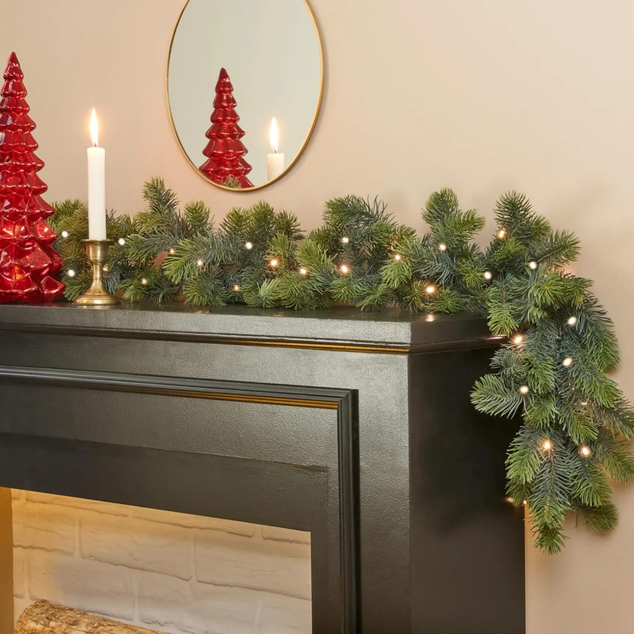 Guirlande de sapin lumineuse 35 LED (180 cm) Winnipeg Vert et Blanc chaud