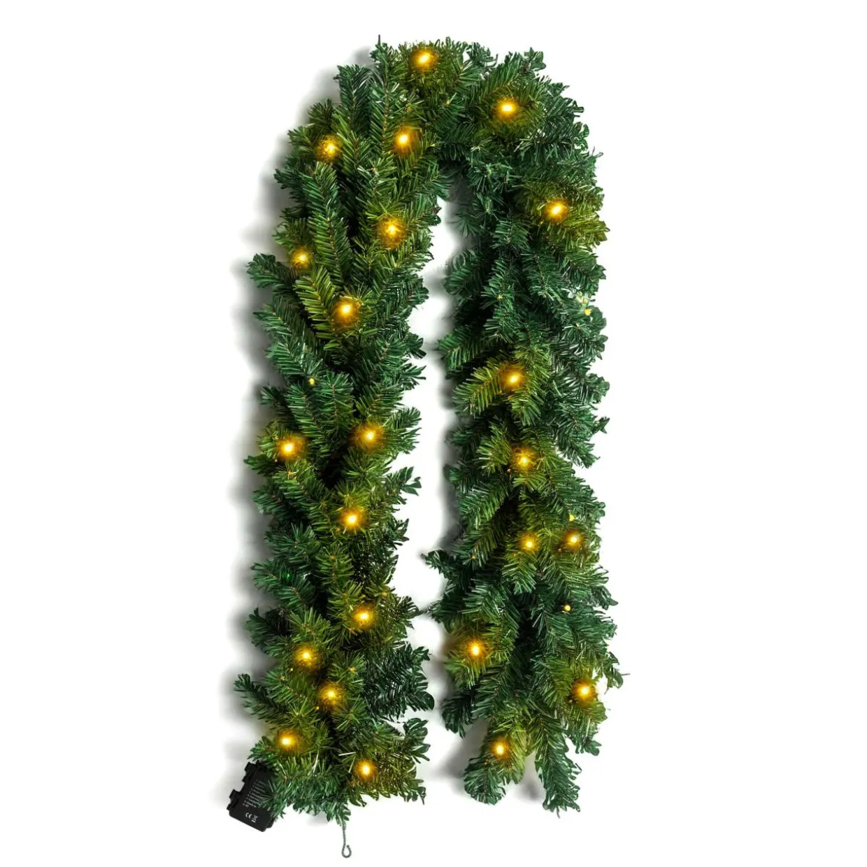 Guirlande de sapin lumineuse (180 cm - D25) Royal Vert et blanc chaud