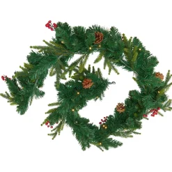 guirlande de sapin lumineuse à piles (180 cm) Wister baies et pommes de pin